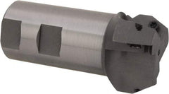 Everede Tool - 30° Lead Angle, 1.803" Max Cut Diam, 1-1/4" Min Cut Diam, 0.479" Max Depth of Cut, Indexable Chamfer and Angle End Mill - 3 Inserts, APLT 347 Insert Style, 3.2" Overall Length, Straight Shank, 60° Included Angle - Benchmark Tooling