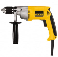 DeWALT - 1/2" Keyless Chuck, 0 to 600 RPM, Pistol Grip Handle Electric Drill - 7.8 Amps, 120 Volts, Reversible, Includes 360° Side Handle - Benchmark Tooling