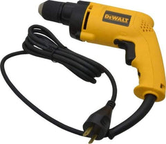 DeWALT - 3/8" Keyless Chuck, 1,200 RPM, Pistol Grip Handle Electric Drill - 6.7 Amps, 120 Volts, Reversible - Benchmark Tooling