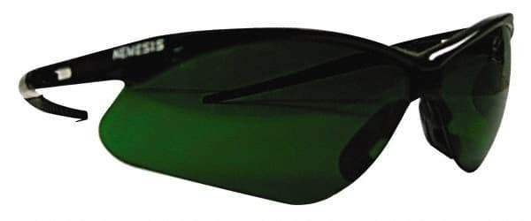 Jackson Safety - Green Lenses, Framed Welding Glasses - Scratch Resistant, Black Frame, Size Universal, Wrap Around - Benchmark Tooling