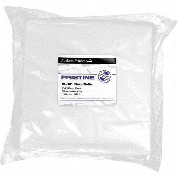 PRO-SOURCE - Flat Fold Clean Room/Lab/Critical Task Wipes - Bag, 9" x 9" Sheet Size, White - Benchmark Tooling