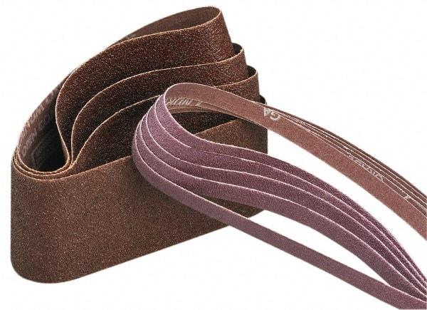 Norton - 1/4" Wide x 18" OAL, 80 Grit, Aluminum Oxide Abrasive Belt - Aluminum Oxide, Medium, Coated - Benchmark Tooling