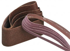 Norton - 2" Wide x 132" OAL, 120 Grit, Aluminum Oxide Abrasive Belt - Aluminum Oxide, Fine, Coated, X Weighted Cloth Backing, Series R228 - Benchmark Tooling