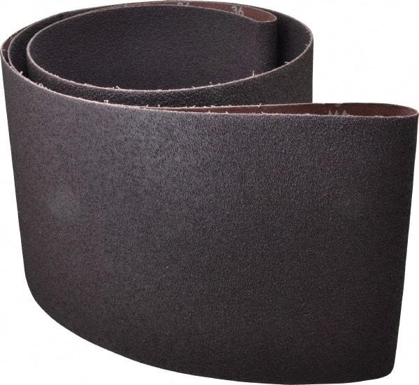 Norton - 8" Wide x 107" OAL, 36 Grit, Aluminum Oxide Abrasive Belt - Aluminum Oxide, Very Coarse, Coated, X Weighted Cloth Backing, Series R228 - Benchmark Tooling