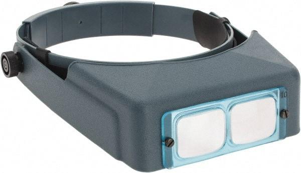 Made in USA - 2.5x Magnification, Optical Glass, Rectangular Magnifier - Headband Mount, 8 Inch Focal Distance - Benchmark Tooling