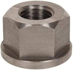 Gibraltar - 1-8, 2" Flange Diam, 1-1/4" High, 1-5/8" Across Flats, Flange Nut - Grade 303 Stainless Steel, 1/4" Flange Height - Benchmark Tooling