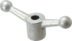 Gibraltar - 2 Offset Arms, 0.499" Hole, Zinc Plated, Reamed Speed Handle - 2-1/4" High, 1/2" Arm Diam, 1-1/8" Hub Diam, 3/4" Ball Diam - Benchmark Tooling