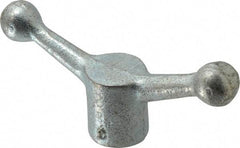 Gibraltar - 2 Offset Arms, Zinc Plated, Blank Speed Handle - 2-1/2" High, 9/16" Arm Diam, 1-3/8" Hub Diam, 7/8" Ball Diam - Benchmark Tooling