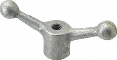 Gibraltar - 2 Offset Arms, 5/8-11" Hole, Zinc Plated, Tapped Speed Handle - 2-1/2" High, 9/16" Arm Diam, 1-3/8" Hub Diam, 7/8" Ball Diam - Benchmark Tooling