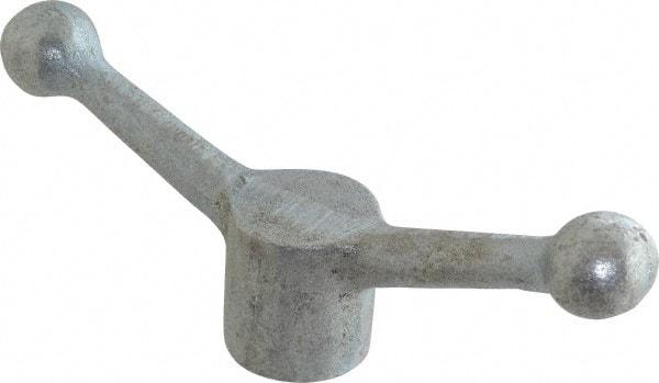 Gibraltar - 2 Offset Arms, Zinc Plated, Blank Speed Handle - 2-15/16" High, 5/8" Arm Diam, 1-5/8" Hub Diam, 1" Ball Diam - Benchmark Tooling
