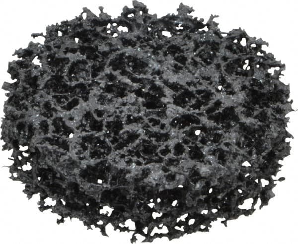 3M - 2" Very Coarse Grade Silicon Carbide Deburring Disc - 1/4" Center Hole, Arbor Connection, Black, 12,000 Max RPM - Benchmark Tooling