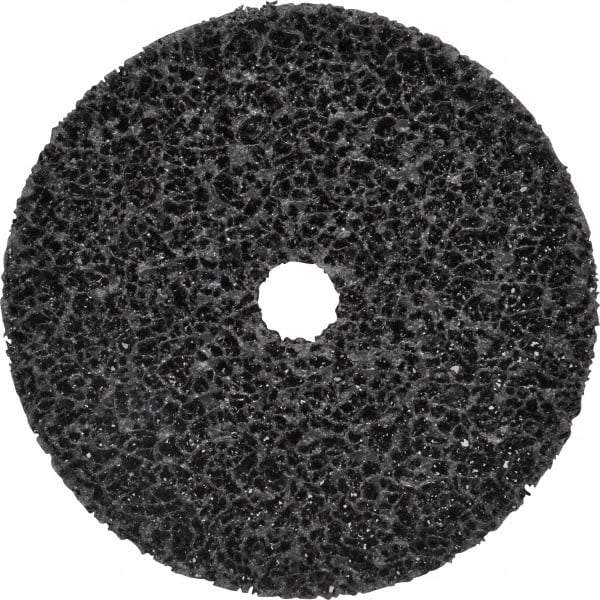 3M - 6" Very Coarse Grade Silicon Carbide Deburring Disc - 7/8" Center Hole, Arbor Connection, Black, 4,000 Max RPM - Benchmark Tooling
