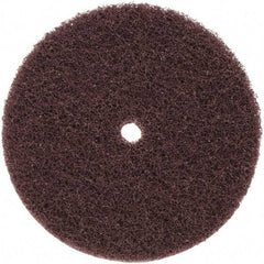 3M - 6" Medium Grade Aluminum Oxide Deburring Disc - 1/2" Center Hole, Arbor Connection, Maroon, 4,000 Max RPM - Benchmark Tooling