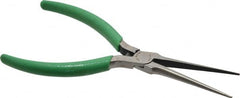 Xcelite - 6" OAL, 2-5/16" Jaw Length x 15/32" Jaw Width, Long Nose Needle Nose Pliers - Smooth Jaw, Standard Head, ESD Cushion Handles, with Spring - Benchmark Tooling