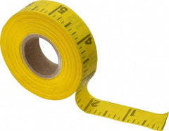 Made in USA - 60 Ft. Long x 5/8 Inch Wide, 1/4 Inch Graduation, Yellow, Adhesive Tape Measure - Reads Left to Right - Benchmark Tooling