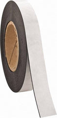 Made in USA - 50' Long x 1" Wide Flexible Magnetic Strip - 4 Lb Max Pull Force, Adhesive Back, Black - Benchmark Tooling