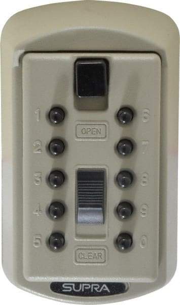 Supra - Push Button Combination, Slimline Key Safe - Brass Finish - Benchmark Tooling