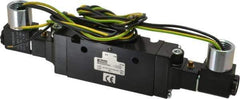 Parker - 3/8" Inlet x 3/8" Outlet, Double Solenoid Actuator, Solenoid Return, 2 Position, Body Ported Solenoid Air Valve - 120 VAC Input, 88 CFM, 2.8 CV, 4 Way, 145 psi, 7-3/10" Long x 1.15" Wide x 3.97" High, 0 to 160°F - Benchmark Tooling