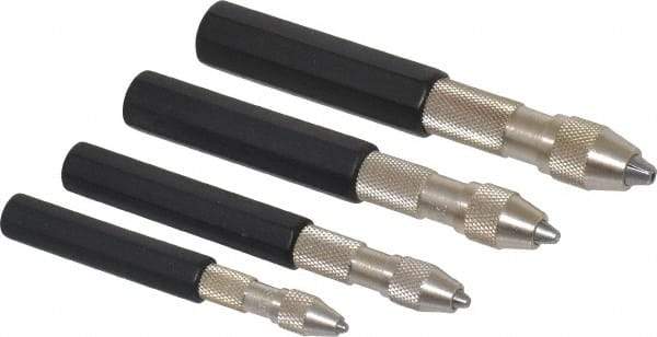 Starrett - 4 Piece 0.187" Pin Vise Set - 4.8mm Max Capacity, 0.187" Max Capacity, Comes in Vinyl Case - Benchmark Tooling