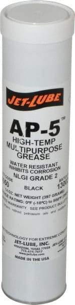 Jet-Lube - 14 oz Cartridge Moly-Disulfide Extreme Pressure Grease - Black, Extreme Pressure & High Temperature, 550°F Max Temp, NLGIG 2, - Benchmark Tooling