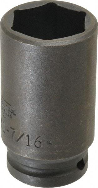 Proto - 3/4" Drive 1-7/16" Deep Thin Wall Impact Socket - 6 Points, 3-1/2" OAL - Benchmark Tooling