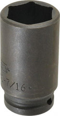 Proto - 3/4" Drive 1-7/16" Deep Thin Wall Impact Socket - 6 Points, 3-1/2" OAL - Benchmark Tooling