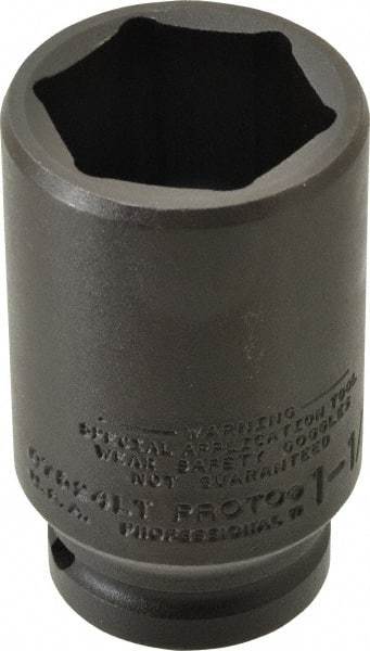Proto - 3/4" Drive 1-1/2" Deep Thin Wall Impact Socket - 6 Points, 3-1/2" OAL - Benchmark Tooling