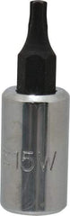 Proto - 1/4" Drive, T15 Torx Bit Socket - 1-1/2" OAL - Benchmark Tooling