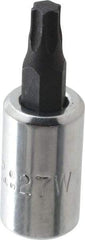 Proto - 1/4" Drive, T27 Torx Bit Socket - 1-1/2" OAL - Benchmark Tooling