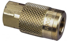 Coilhose Pneumatics - 3/8 Female NPT Industrial/Acme Pneumatic Hose Coupler - Brass, 1/4" Body Diam - Benchmark Tooling