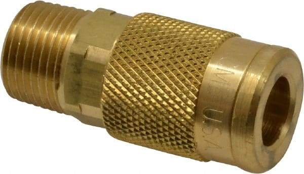 Coilhose Pneumatics - 3/8 Male NPT Acme Pneumatic Hose Coupler - Brass, 1/4" Body Diam - Benchmark Tooling