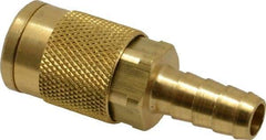 Coilhose Pneumatics - Hose Barb Acme Pneumatic Hose Coupler - Brass, 1/4" Body Diam, 3/8" Hose ID - Benchmark Tooling