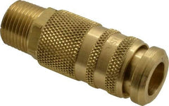 Coilhose Pneumatics - 3/8 Male NPT Industrial/Acme Pneumatic Hose Coupler - Brass, 1/4" Body Diam - Benchmark Tooling