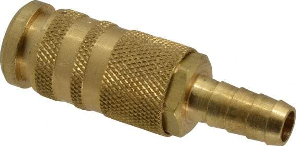 Coilhose Pneumatics - Hose Barb Industrial/Acme Pneumatic Hose Coupler - Brass, 1/4" Body Diam, 3/8" Hose ID - Benchmark Tooling
