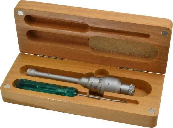 SPI - 0.425 to 0.5", 2" Gage Depth, Mechanical Inside Hole Micrometer - 0.0001" Graduation, 0.0002" Accuracy, Ratchet Stop Thimble - Benchmark Tooling