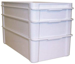 MFG Tray - 150 Lb Load Capacity White Fiberglass Tote Container - Stacking, 22" Long x 12" Wide x 1.3" High - Benchmark Tooling