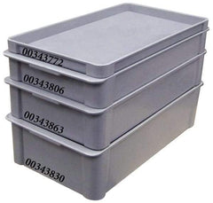 MFG Tray - 225 Lb Load Capacity Gray Fiberglass Tote Container - Stacking, 23.4" Long x 12" Wide x 4.4" High - Benchmark Tooling