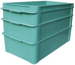 MFG Tray - 300 Lb Load Capacity Green Fiberglass Tote Container - Stacking, 23.4" Long x 12" Wide x 6" High - Benchmark Tooling