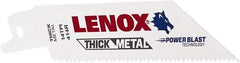 Lenox - 4" Long x 3/4" Thick, Bi-Metal Reciprocating Saw Blade - Tapered Profile, 14 TPI, Toothed Edge, Universal Shank - Benchmark Tooling