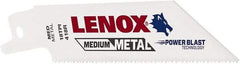 Lenox - 4" Long x 3/4" Thick, Bi-Metal Reciprocating Saw Blade - Tapered Profile, 18 TPI, Toothed Edge, Universal Shank - Benchmark Tooling