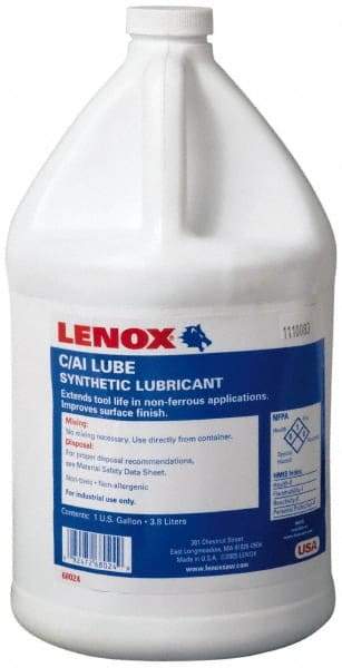 Lenox - C/AL, 1 Gal Bottle Sawing Fluid - Synthetic, For Cutting, Near Dry Machining (NDM) - Benchmark Tooling