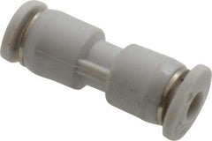 Norgren - 1/8" Tube OD, Brass Push-to-Connect Tube Union - Tube to Tube Connection, 145 Max psi, Nitrile O-Ring, 0 to 175°F Working Temp - Benchmark Tooling