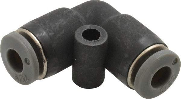 Norgren - 5/32" Tube OD, Brass Push-to-Connect Tube Union Elbow - Tube to Tube Connection, 150 Max psi, Nitrile O-Ring, 0 to 175°F Working Temp - Benchmark Tooling