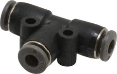 Norgren - 5/32" Tube OD, Brass Push-to-Connect Tube Union Tee - Tube to Tube Connection, 150 Max psi, Nitrile O-Ring, 0 to 175°F Working Temp - Benchmark Tooling