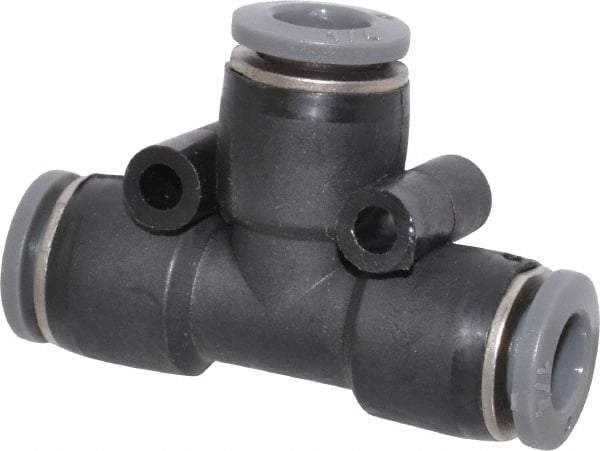 Norgren - 1/4" Tube OD, Brass Push-to-Connect Tube Union Tee - Tube to Tube Connection, 150 Max psi, Nitrile O-Ring, 0 to 175°F Working Temp - Benchmark Tooling