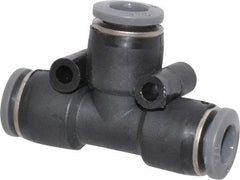 Norgren - 1/4" Tube OD, Brass Push-to-Connect Tube Union Tee - Tube to Tube Connection, 150 Max psi, Nitrile O-Ring, 0 to 175°F Working Temp - Benchmark Tooling