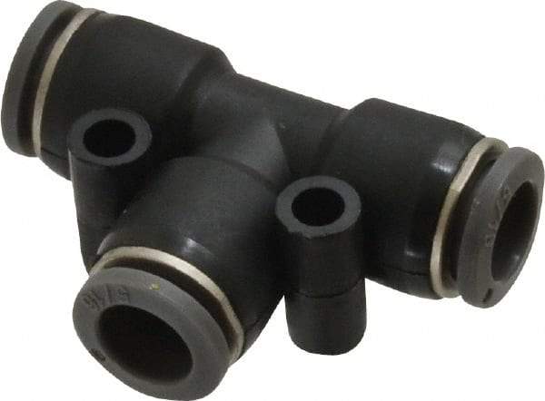 Norgren - 5/16" Tube OD, Brass Push-to-Connect Tube Union Tee - Tube to Tube Connection, 150 Max psi, Nitrile O-Ring, 0 to 175°F Working Temp - Benchmark Tooling