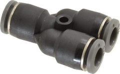 Norgren - 1/4" Tube OD, Brass Push-to-Connect Tube Parallel Y - 150 Max psi, Tube to Tube Connection, Nitrile O-Ring, 0 to 175°F Working Temp - Benchmark Tooling