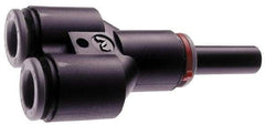 Norgren - 5/16" Tube OD, Brass Push-to-Connect Tube Y Stem Connector - Tube to Stem Connection, 150 Max psi, Nitrile O-Ring, 0 to 175°F Working Temp - Benchmark Tooling
