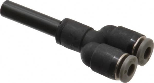 Norgren - 5/32" Tube OD, Brass Push-to-Connect Tube Y Stem Connector - Tube to Stem Connection, 150 Max psi, Nitrile O-Ring, 0 to 175°F Working Temp - Benchmark Tooling